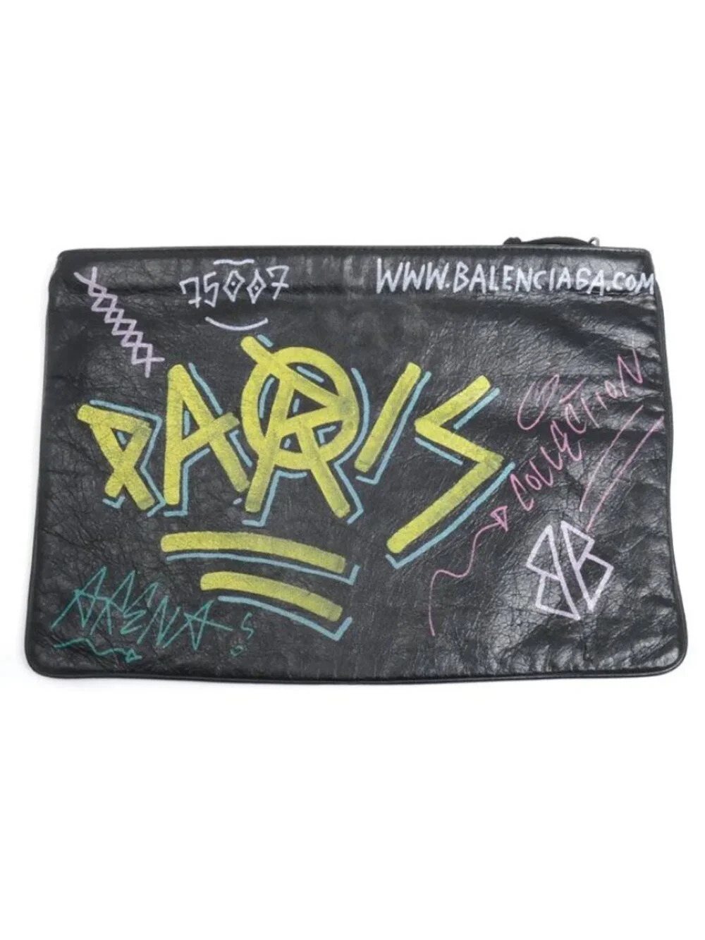 Balenciaga Graffiti Explorer Clutch Black - Picture 2 of 5